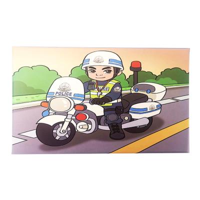 China Cartoon Toy Traffic Police Officer Jigsaw Puzzle Large Size Custom Printed Kids Puzzle Multiculture Puzzle for sale