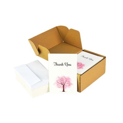 China Watercolor Flora Thank You Note Japan 48 Count Set with White Offset Seal Envelopes for sale