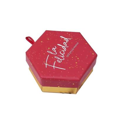 China Recyclable Custom Sky And Earth Cover Type Lid Paper Presentation Box Christmas Paper Boxes Packaging 6 Edge Gift Box for sale