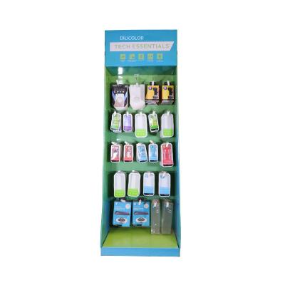 China Eco-friendly 5 Tier Floor Hanging Pdq Corrugated Cardboard Paper Product Display For Store Partners Displays for sale