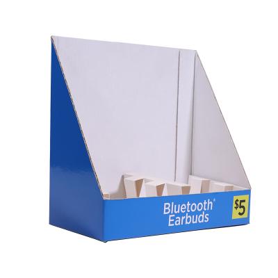 China Eco - Friendly Corrugated Cardboard Shelf Ready Packaging Earphone Counter Display Box for sale