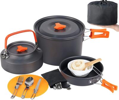 China Gas Cooker Multi-Use Pot Set Portable Messy Camping Pot Kit Cooking Pot Set Cookware Set for sale