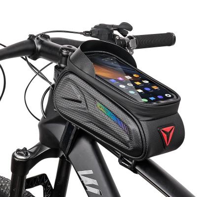 China Outdoor WHEEL UP Bike Phone Front Frame Waterproof Bicycle Phone Mount Bag Cycling Top Tube Frame Bag for sale