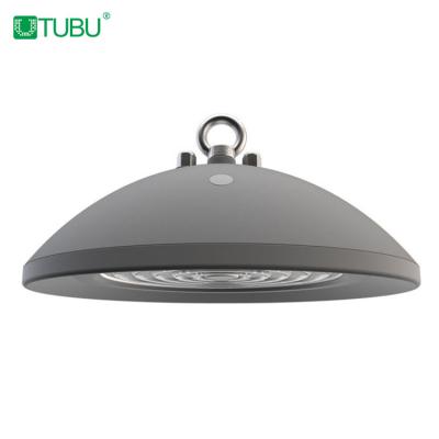 China TUBU 100w Warehouse Emergency LED UFO High Bay Light 150lm/w IP69K IK10 High Bay for Food Processing and Cold Storage for sale