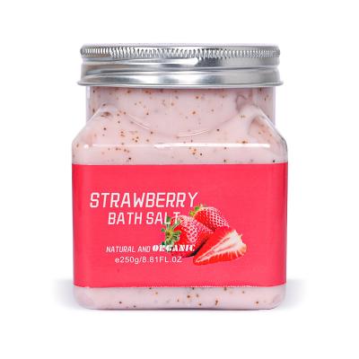 China Private Label 250G Exfoliator AiXin Moisturizing Dead Skin Remover Exfoliating Vegan Fruit Bath Salt Strawberry Scrub Face Body Scrub for sale