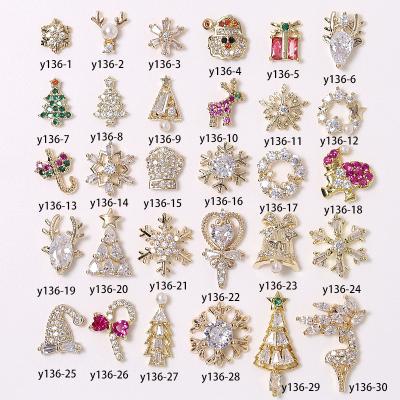 China Easy Apply 2022 New Christmas Nail Accessories Diamond Accessories Popular Nail Decoration Diamond Snow Zircon Nail Online Charm for sale