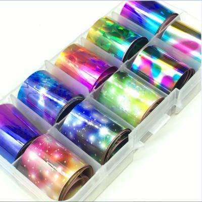 China Hot Sale 4X50cm Eco-friendly Material Mixed Nail Art Foil Stickers Decoration 4X50cm Gold Silver Foil for sale