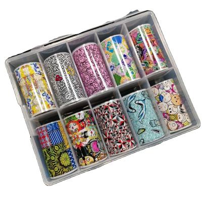 China Different Colors Nail Foil Transfer Sticker Nail Art Decoration DIY Decoration Transfer Foil Eco-friendly For Nails Designer for sale