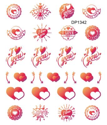 China Lovely Valentines Day Red Lip Serie Nail Art Stickers Decals Heart Nail 3D Love Heart Lip Sticker Decorations Self Adhesive Heart Color for sale