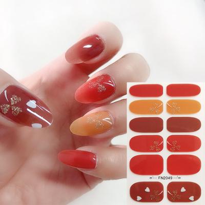 China New Arrival Easy Full Cover Manicure Self Adhesive Nail Sticker Women Nail Decoration Wraps for sale