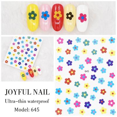 China Eco-friendly Material Multi Flowers Nail Art Stickers Decoration Latest Self Adhesive Nail Decals for sale