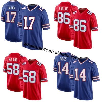 China Bill American Football Jersey Wholesale Men's Buffalo USA Soccer Stitched Uniform 17 Josh Allen 14 Stefon Diggs for sale