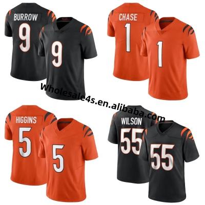 China Wholesale Antibacterial Men's Jersey Stitched American Football Cincinnati Bengal USA Soccer Uniform 9 Joe Burrow 1 Ja Marr Chase for sale