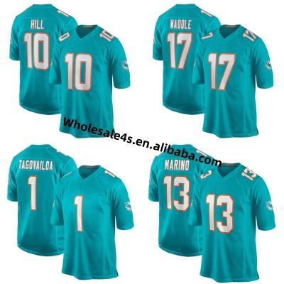 China Wholesale Antibacterial Men's Jersey American Football Dolphin Miami USA Soccer Stitched Uniform 17 Jaylen Waddle 1 Tua Tagovailoa for sale