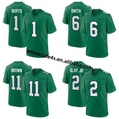 China USA Soccer Uniform 6 Pitched Aches DeVonta Smith 1 Jalen Philadelphia Eagle Antibacterial Mens American Football Jersey Wholesale for sale