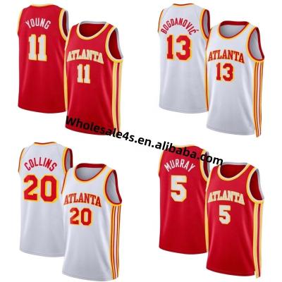 China Atlanta QUICK DRY Hawk Basketball Jersey Ready To Ship Retro Shirt 11 Trae Young 20 John Collins USA Basketball Mens Stitched for sale