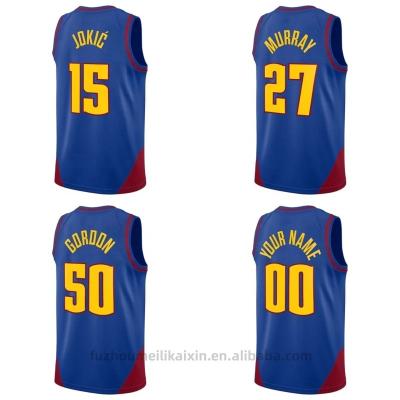 China Wholesale QUICK DRY Denver Nugget Basketball Jersey Retro Men's USA Basketball Shirt 15 Nikola Jokic 27 Jamal Murray Stitched for sale