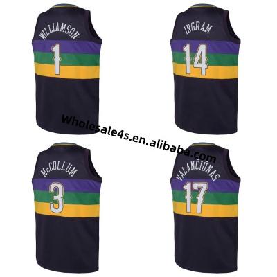 China 1 Zion Williamson Desmond Bane USA Basketball Shirt Wholesale Men's Retro New Orleans Pelican Quilted Basketball QUICK DRY Tank Top for sale