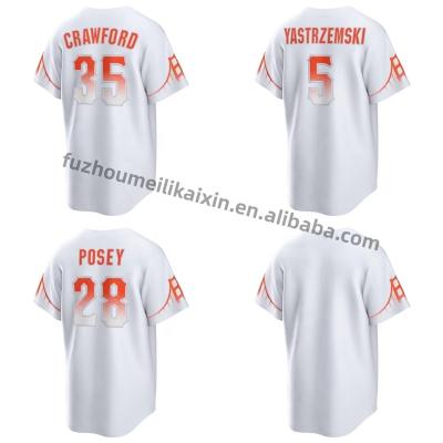 China Antibacterial San Francisco Giant Baseball Jersey Ready to Board Mens Embroidery Baseball Wear 35 Crawford 5 Yastrzemski Shirts Custom Made for sale