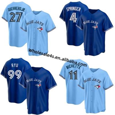 China Wholesale QUICK DRY Toronto City Jersey Baseball Pitched Jr. Blue 11 BO Bichette Jay Softball Wear Team Uniform 27 Men's Guerrero for sale