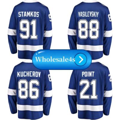 China Shirts & Tampa Bay City Lightning Hockey Jersey Tops Ready To Ship Mens Ice Hockey Uniform 91 Pitched American Stamkos 86 Kucherov Wholesale for sale