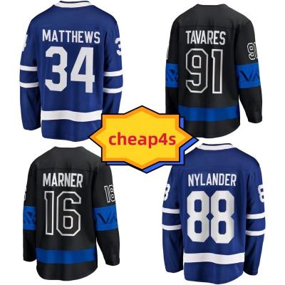 China Shirts & Toronto Maple Leaf Hockey Jersey Tops Ready To Ship American Uniform 34 Matthews 91 Tavares Wholesale Men's Embroidery Ice Hockey Uniform for sale