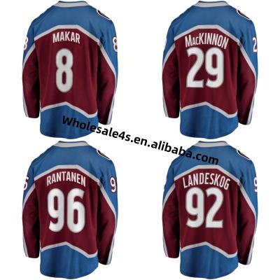 China Shirts & Colorado City Avalanche Hockey Jersey Tops Ready To Ship Wholesale Mens Embroidery USA Ice Hockey Uniform #8 Makar 29 MacKinnon for sale