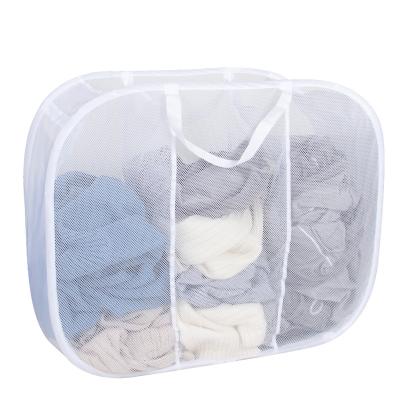 China Home Pop Up Collapsible Laundry Hampers Mesh Popup Laundry Hamper With Foldable Reinforced Carry Handles for sale