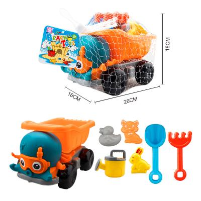 China Outdoor Beach Toy 7PCS Toys Kids Sand Pail And Spade Sets Game Beach Tool Toys Castle Bucket Set for sale