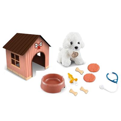 China stuffed & stuffed plush toys and plush toys pretend medical play dog ​​set and doghouse for child for sale