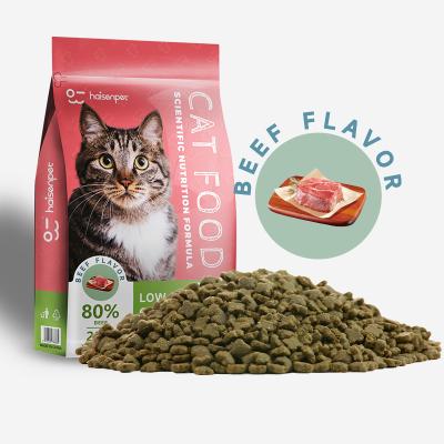 China High Quality Sustainable OEM ODM Natural Raw Materials Pet Cats Like Nutritious Balanced Beef Cat Food Dry for sale