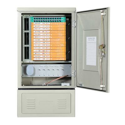 China Grey Fiber Optic Cabinet FTTH Outdoor 1030*550*308 144 Cores SMC Fiber Optic Cross Cabinet for sale