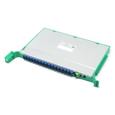 China FTTH Network 1x16 Tray Type Fiber Optic PLC ABS Splitter Box with High RL dB ≥55 APC for sale