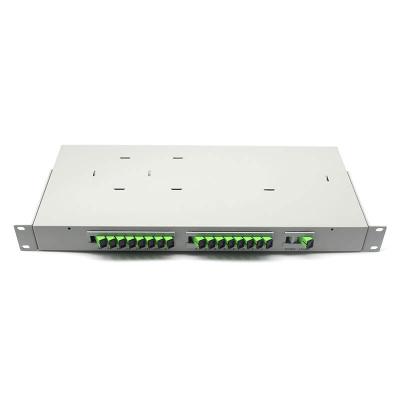 China 19 Inch 1U 2U Fiber Optic Rack Type PLC Splitter SM G657A1 for sale