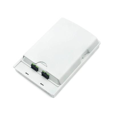 China 2 Ports Clip-locking FTTH Wall Box With SC Simplex Adapters for sale