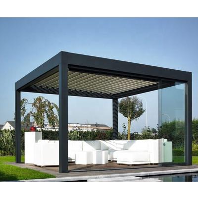 China Customized Adjustable Waterproof Louvered Roof Easily Assembled Motorized Aluminum Pergola for sale