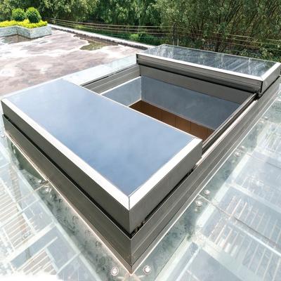 China Folding Custom Aluminum Tubular Skylight Slide Screen Prefab Home Glass Fixed Flat Roof Top Window for sale