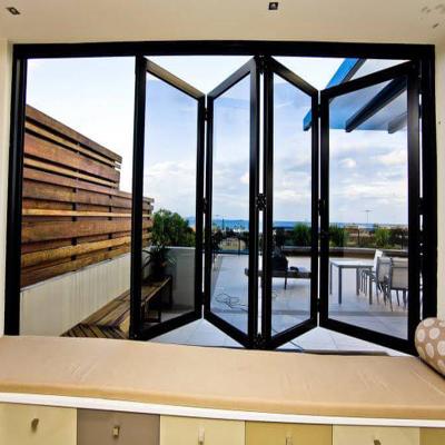 China Factory Modern Commercial System Aluminum Bi-Folding / Bifold / Accordion / Folding Glass Window for sale