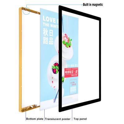 China Advertising A3 A4 Aluminum Frame Led Type Light Box , Clip Poster Led Light Box for sale