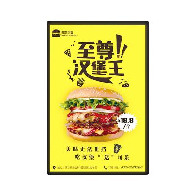 China Advertising wall mount fast food poster backlit magnetic frame led light box menu board restaurant advertising for sale