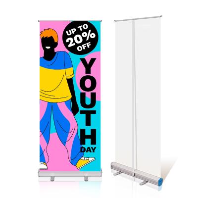 China Exhibition Outdoor POM Roll Up Banner Display Stand Retractable Banner For Advertising for sale