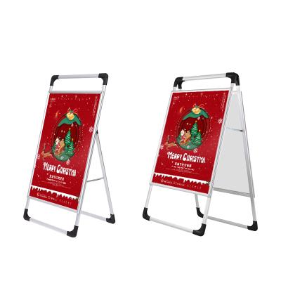 China Instant Sign Aluminum Stand Floor Frame Frame On Board Sidewalk Sign Portable Advertising Board A for sale