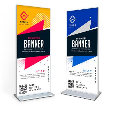 China 80*180 Flex Banner Double Sided Poster Display Stand Store Sign Rectangle for sale