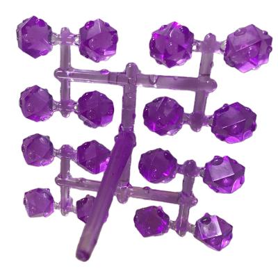 China 6 Sides Plastic Plastic Acrylic Crystal Stone Transparent Purple Crystal Stone For Board Game Piece for sale