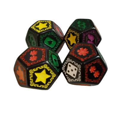 China Factory Custom Workout Ludo Acrylic Die Cut Plastic Glow In The Dark Casino Dice D4 D6 D8 D10 D12 D20 Game RPG Polyhedral Dice Set for sale