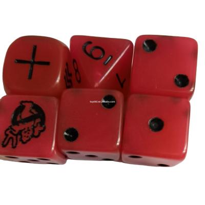 China Acrylic transparent glow in dark 16mm 10 sided dies with custom dies dnd dies set for sale