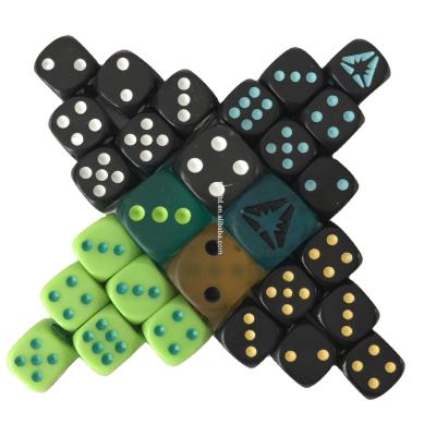 China Best Selling Astrology Polyhedral Dice Set Board Game Acrylic Mixed Color D6 Standard Engraved Game Dice Set for sale