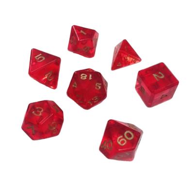 China Custom Transparent Colored Environmental Friendly PRG Dice Set for sale