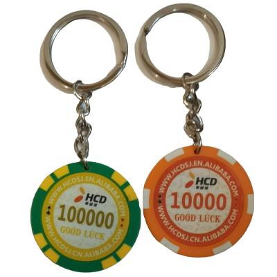 China Plastic Chip Poker Set Key Chain Logo Custom Poker Chip Plastic Chips For Custom Board Game for sale