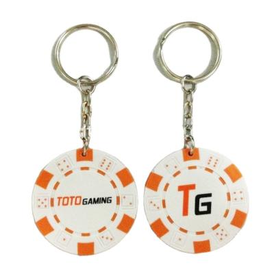 China Cheapest Custom Poker Chip Plastic Wholesale Key Chain Key Chain for sale